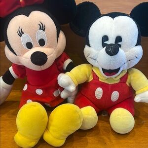Disney Mickey and Minnie Plush Toy Set - Red, Yellow, Black